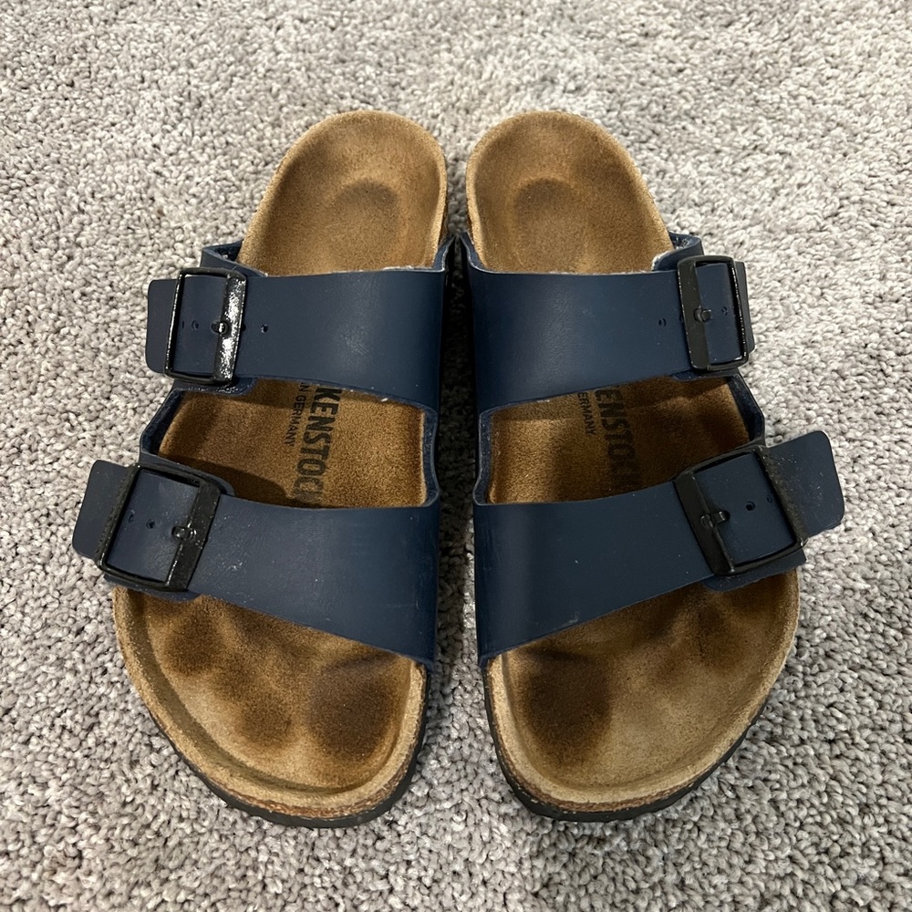 Navy birkenstocks